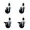 Service Caster 3.5'' Hard Rubber Wheel Swivel 1-1/2'' Expand Stem Caster Set 2 Brakes, 4PK SCC-EX20S3514-HRS-2-PLB-2-112 - alternate 1